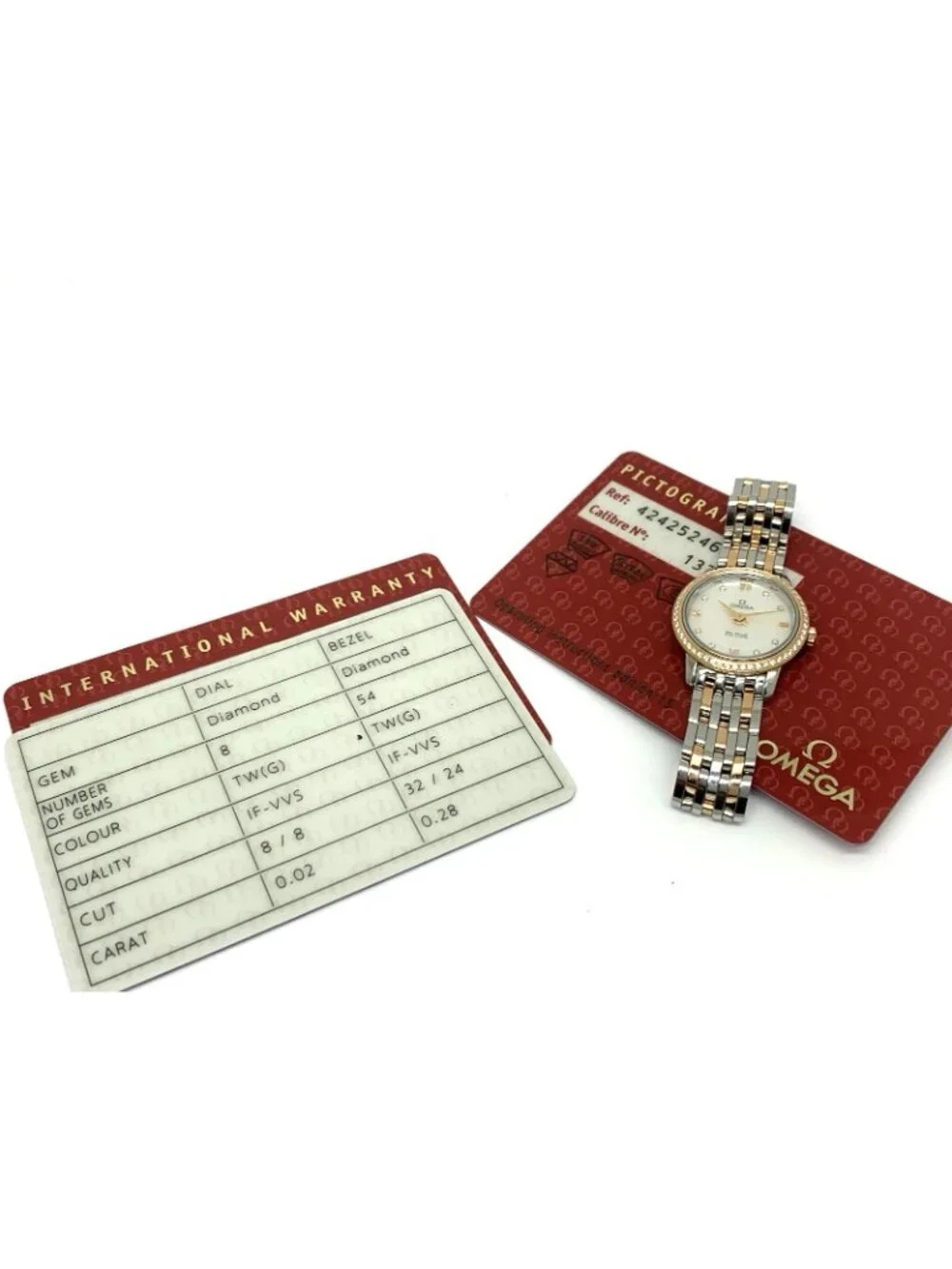 Omega De Ville Prestige Women's Watch Diamond Mother of Pearl 18K Gold & Steel